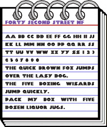 FortySecond Street NF Regular animated font preview