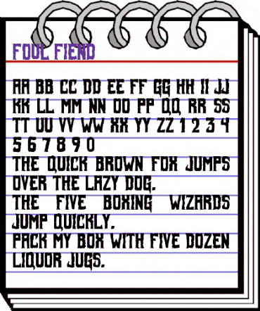 Foul Fiend Regular animated font preview