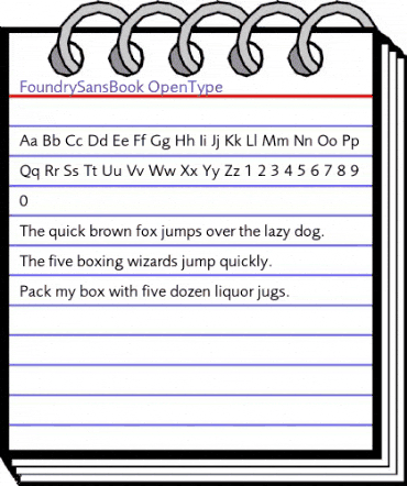 FoundrySans Book animated font preview