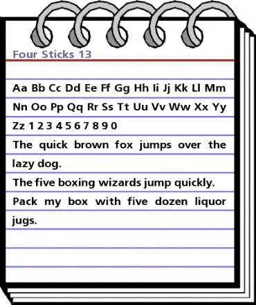 Four Sticks 13 Regular animated font preview