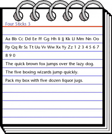 Four Sticks 3 Regular animated font preview