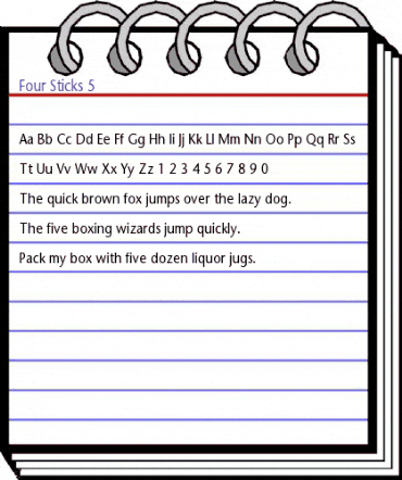 Four Sticks 5 Regular animated font preview