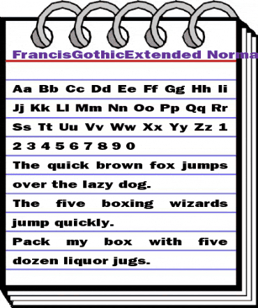 FrancisGothicExtended Normal animated font preview