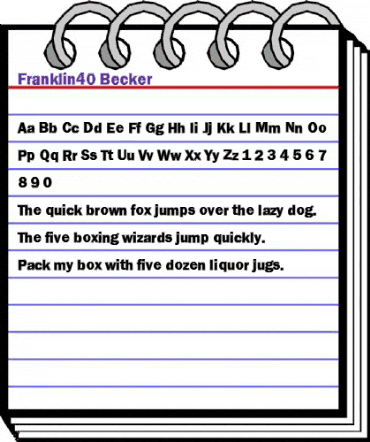 Franklin40 Becker Regular animated font preview
