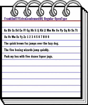 FranklinATFExtraCondensedBQ Regular animated font preview