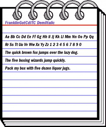 FranklinGotCdITC Demi Italic animated font preview
