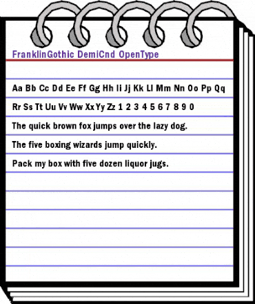 ITC Franklin Gothic Demi Condensed animated font preview