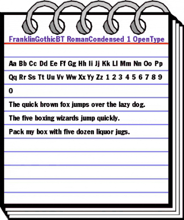 Franklin Gothic Condensed animated font preview