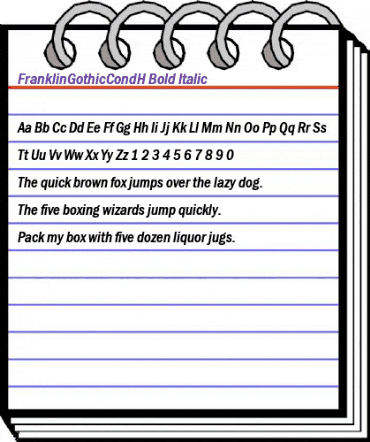 FranklinGothicCondH Bold Italic animated font preview FranklinGothicCondH Bold Italic animated font preview