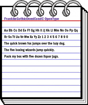 FranklinGothicDemiCondC Regular animated font preview