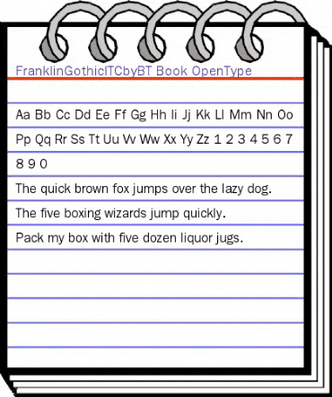 ITC Franklin Gothic Book animated font preview
