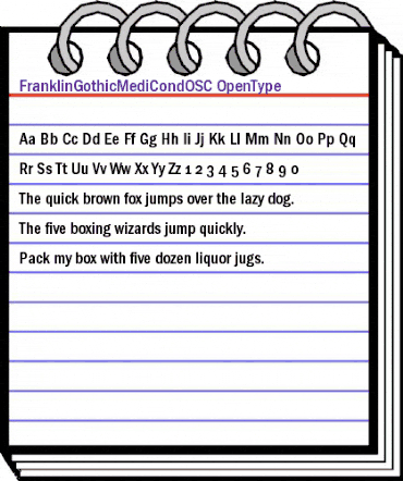 FranklinGothicMediCondOSC Regular animated font preview