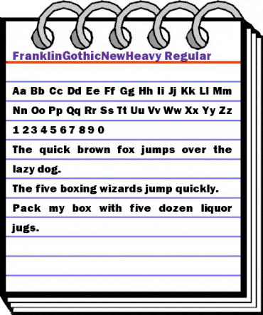 FranklinGothicNewHeavy Regular animated font preview