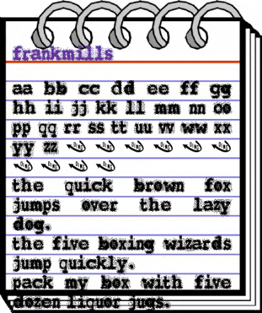 FrankMills Regular animated font preview