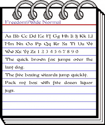 Freedom9Wide Normal animated font preview
