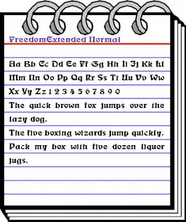 FreedomExtended Normal animated font preview