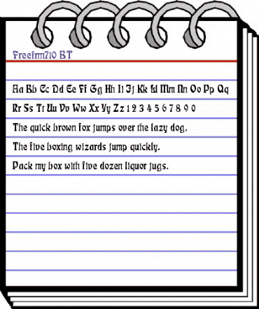 Freefrm710 BT Regular animated font preview
