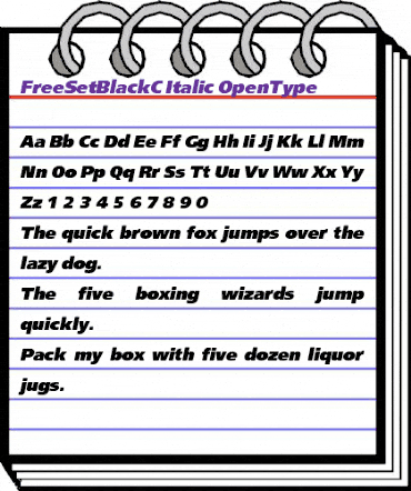 FreeSetBlackC Regular animated font preview