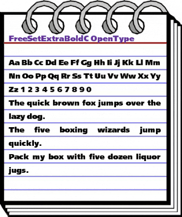 FreeSetExtraBoldC Regular animated font preview