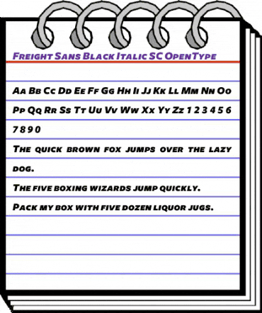 Freight Sans Black Italic SC animated font preview Freight Sans Black Italic SC animated font preview