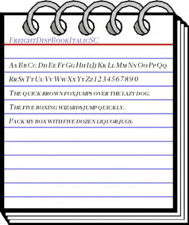 FreightDispBookItalicSC Regular animated font preview