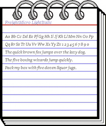 FreightMicro LightItalic animated font preview