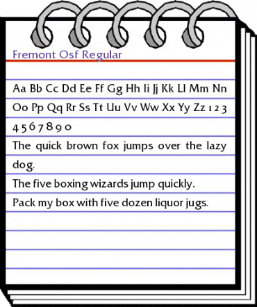 Fremont-Osf Regular animated font preview