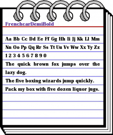 FrenchcarDemiBold Regular animated font preview