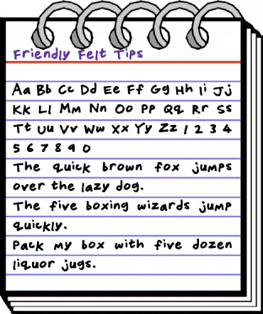 Friendly Felt Tips Regular animated font preview