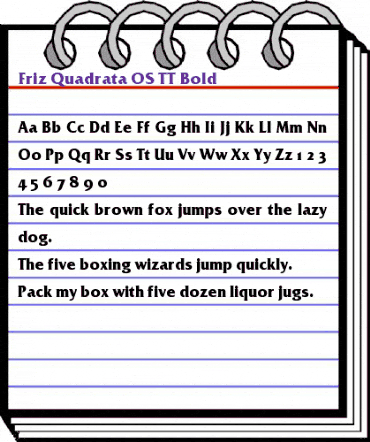 Friz Quadrata OS TT Bold animated font preview