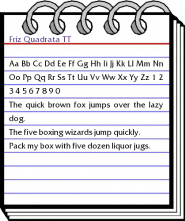 Friz Quadrata TT Regular animated font preview