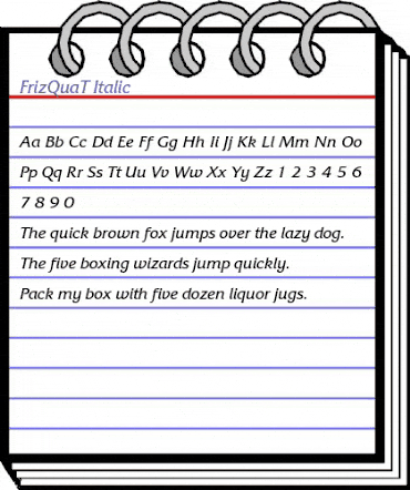 FrizQuaT Italic animated font preview FrizQuaT Italic animated font preview