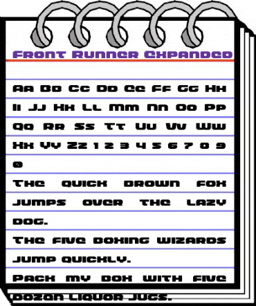 Front Runner Expanded Expanded animated font preview Front Runner Expanded Expanded animated font preview