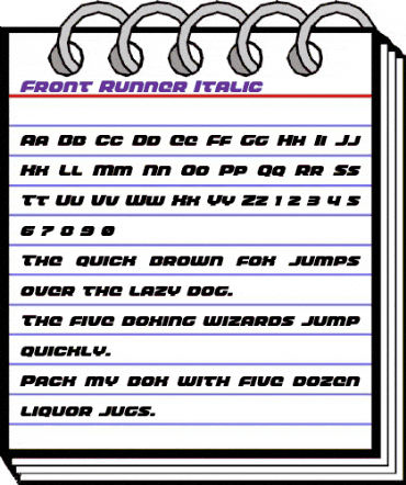 Front Runner Italic Italic animated font preview