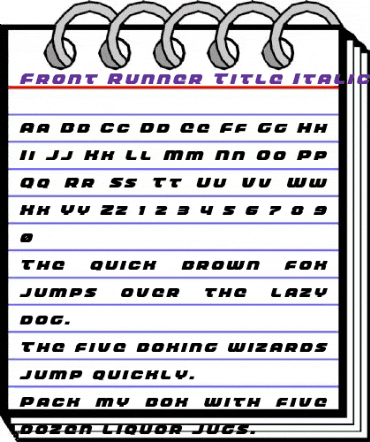 Front Runner Title Italic Italic animated font preview