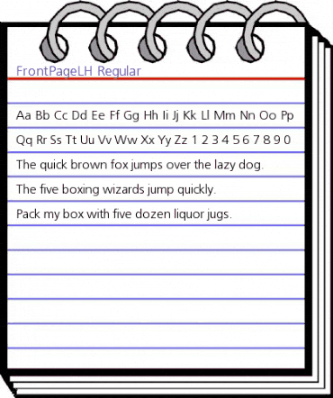 FrontPageLH Regular animated font preview FrontPageLH Regular animated font preview