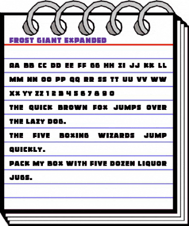 Frost Giant Expanded Expanded animated font preview
