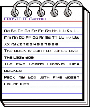 FROSTBITE Narrow Regular animated font preview