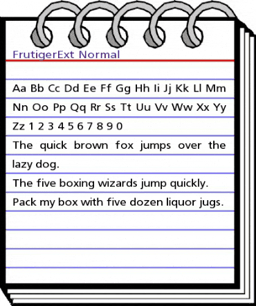 FrutigerExt Normal animated font preview