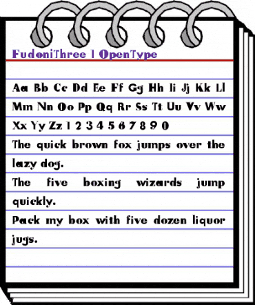 FudoniThree Regular animated font preview