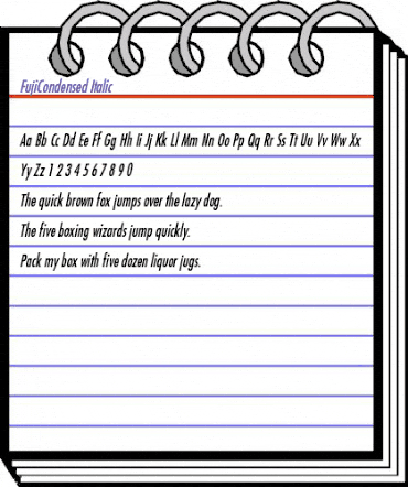FujiCondensed Italic animated font preview