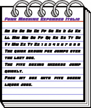 Funk Machine Expanded Italic Expanded Italic animated font preview Funk Machine Expanded Italic Expanded Italic animated font preview