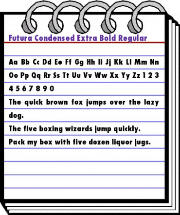 Futura Condensed Extra Bold Regular animated font preview