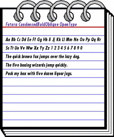 Futura Condensed Bold Oblique animated font preview Futura Condensed Bold Oblique animated font preview