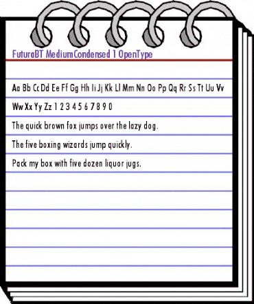 Futura Medium Condensed animated font preview