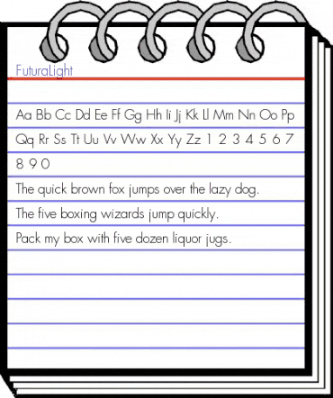 FuturaLight Regular animated font preview
