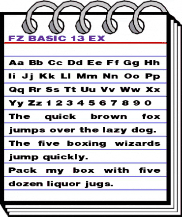FZ BASIC 13 EX Normal animated font preview