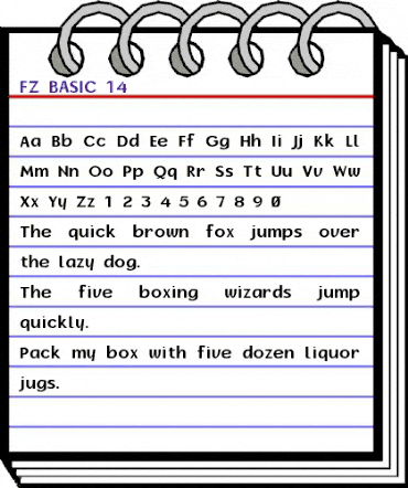 FZ BASIC 14 Normal animated font preview