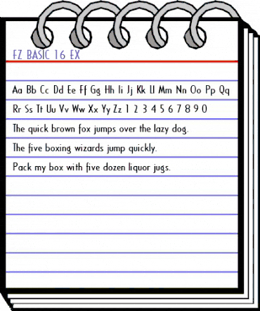 FZ BASIC 16 EX Normal animated font preview