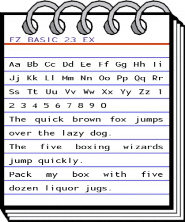 FZ BASIC 23 EX Normal animated font preview